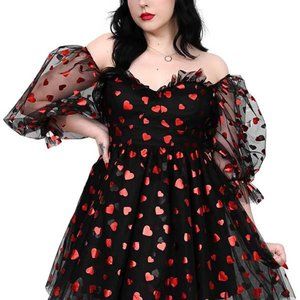 Foxblood Queen of Hearts Party Dress (On Hold)